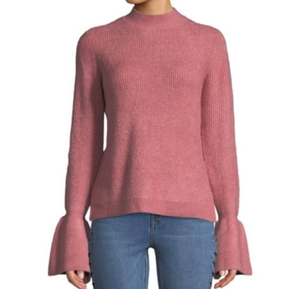 Like New Free Generation Los Angeles Mock Bell-Cuff Very Soft Sweater, M - Picture 2 of 7